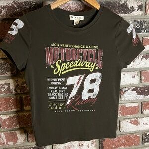 Women’s High Performance Racing Motorcycle Speedway 78 Chicago Stadium Crop top